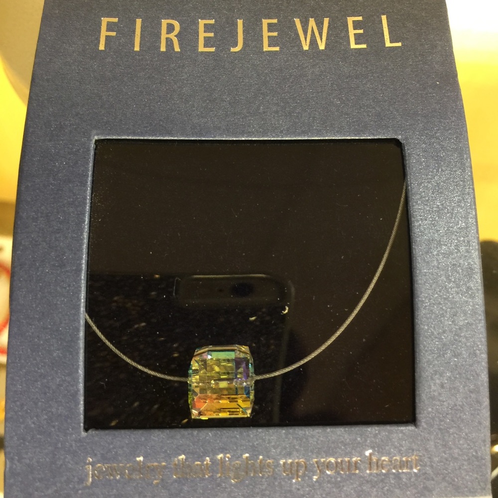 COPY - FireJewel Swarovski Cube Necklace